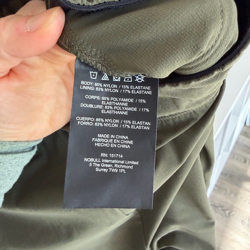 NOBULL Men’s Army Green Athletic Nylon Stretch Zip Pockets Jogger Pant Sz M - Picture 5 of 5